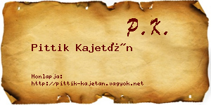 Pittik Kajetán névjegykártya